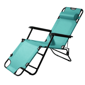 Portable Dual Purposes Extendable Folding Reclining Chair Green