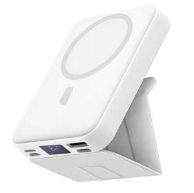 Power Bank Magnetic Portable Wireless FastCharger 10000mAh Type - C Cable LEDDisplay 22.5W PD Fast Charging LightingMag-Safe Battery Pack For IPh (Option: White)