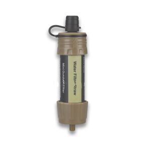 Mini Portable Filter With Water Purifier Straw (Option: ArmyGreen)