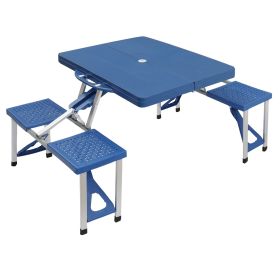 135.5x83x65.5cm Plastic Tables And Chairs 50kg Blue Camping Tables And Chairs (Option: Blue)