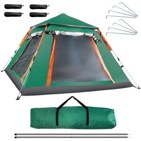 1Pc 4-5 Person Camping Tent With 2 Mosquito Nets Windows Carry Bag Waterproof 7.05x7.05x4.46ft For Hiking Climbing Adventure Fishing Fedex Shippi (Option: Green)