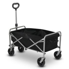Silver Frame Oxford Cloth Garden Folding Cart (Option: Black)