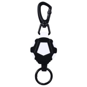 Telescopic Resilience Steel Wire Rope Metal Anti-theft Buckle (Color: Black/White, Type: Anti-theft Buckle)