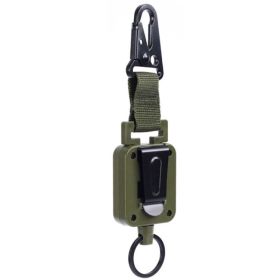 Outdoor Fishing Retractable Metal Hanging Buckle (Color: Green, Type: Style A)