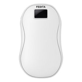 Large Capacity Double-sided Heating Digital Display USB Charging Portable Hand Warmer (Option: N20 White-1PCS)